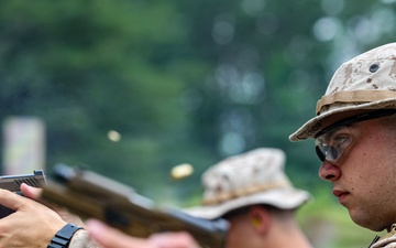 MBW Guard Company trains alongside the Marine Corps Shooting Team