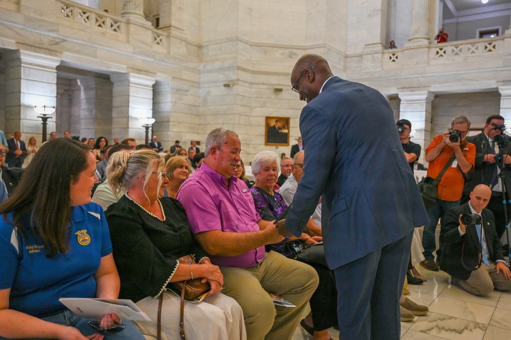 Team Little Rock Participates in America250 Bust Unveiling Honoring Medal of Honor Recipient Maurice "Footsie" Britt