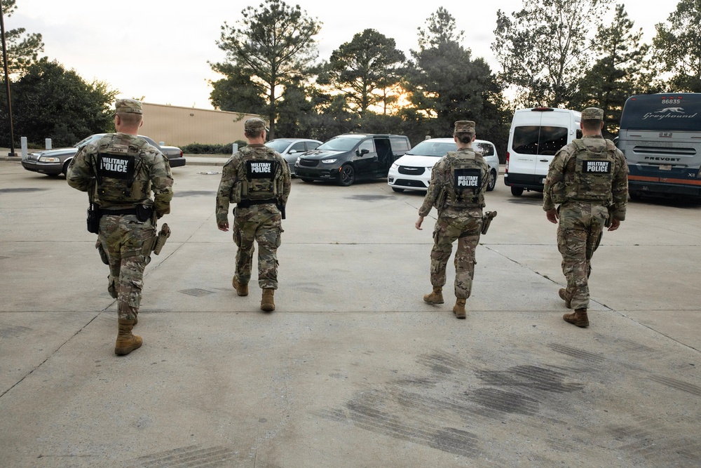 U.S. Army Soldiers with the Tennessee National Guard patrol Memphis