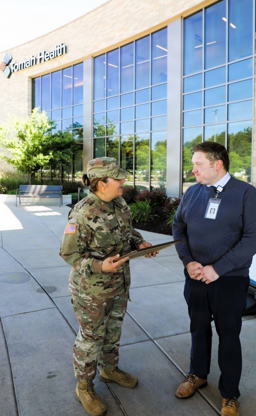 U.S. Army Garrison-Fort McCoy commander presents Garrison Certificate of Appreciation to health org in Tomah for support of installation community