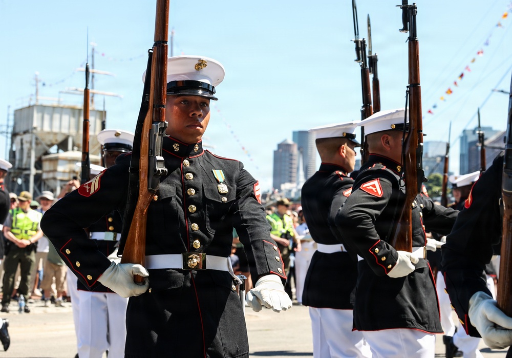 Marine Corps Silent Drill Platoon performs at Fleet Week Boston