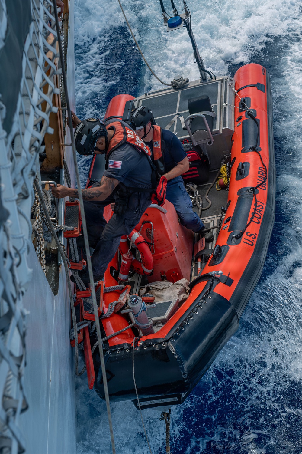 USCGC Harriet Lane crewmembers conduct training during Operation Blue Pacific patrol