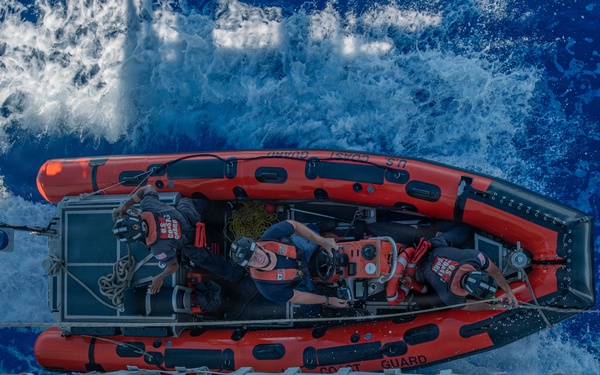 USCGC Harriet Lane crewmembers conduct training during Operation Blue Pacific patrol