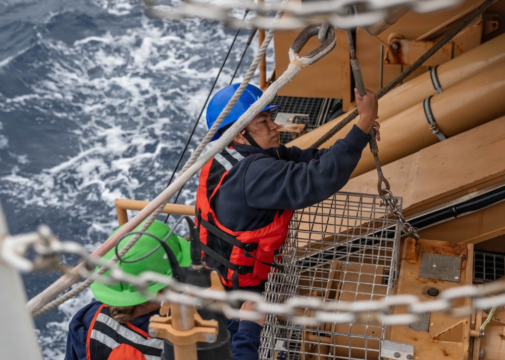 USCGC Harriet Lane crewmembers conduct boardings during Operation Blue Pacific patrol