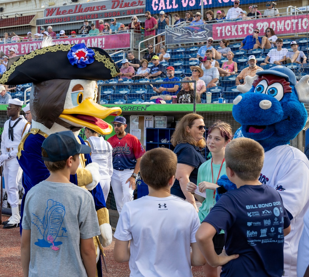 NAS Pensacola participates in Pensacola Blue Wahoos Salute to Service baseball game