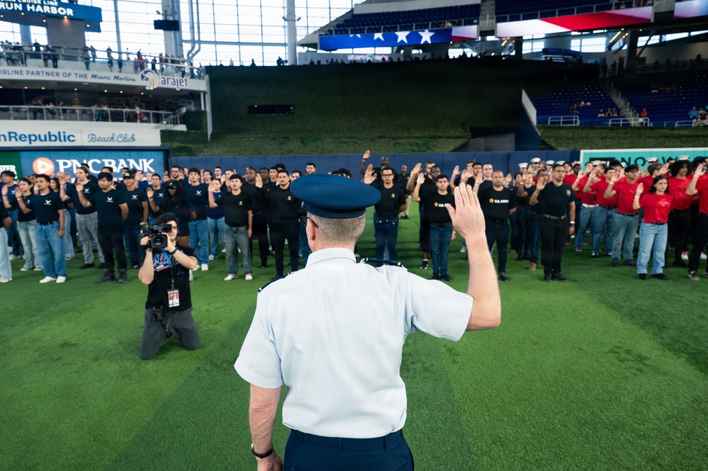 Miami Marlins America 250 Celebration and Enlistment Ceremony