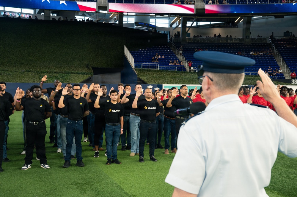 Miami Marlins America 250 Celebration and Enlistment Ceremony