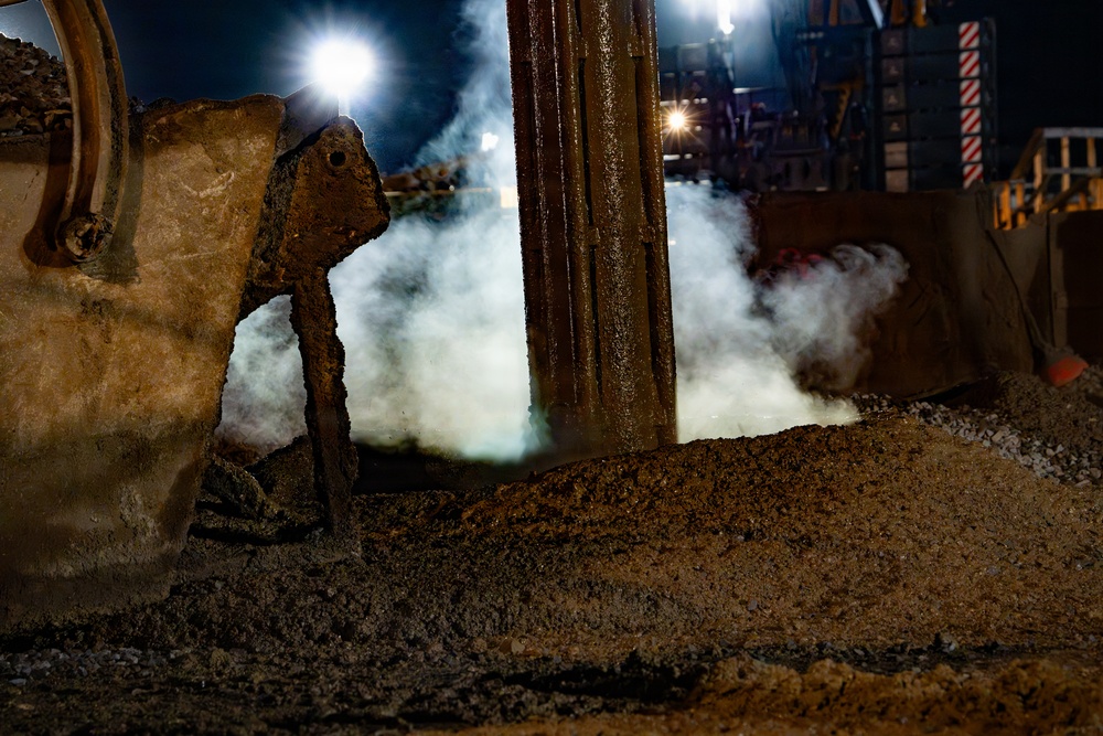 Construction Continues Around the Clock at Dry Dock 5 (P-209)