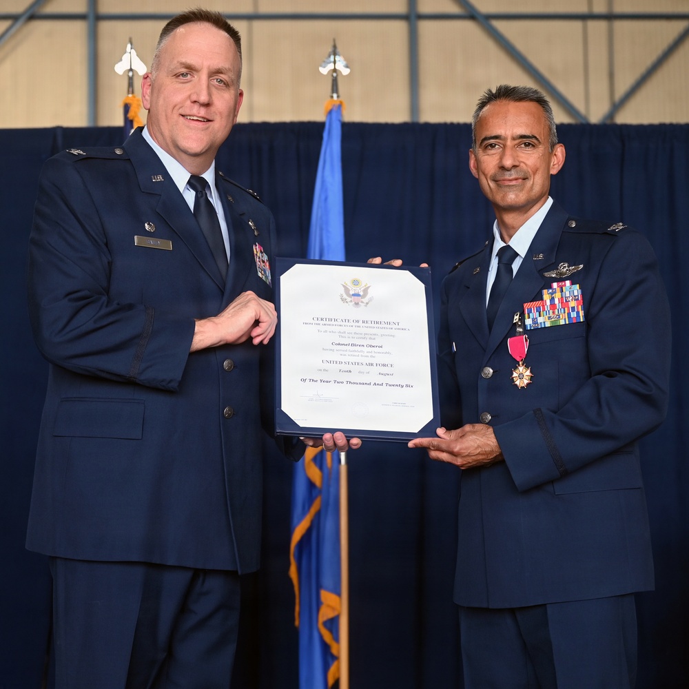 Col. Oberoi Retirement Ceremony - July 11, 2026 - Certificate of Retirement