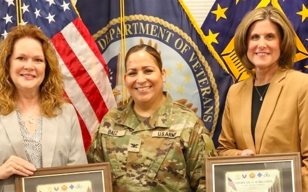 Fort McCoy Garrison commander recognizes Tomah VA Medical Center leaders for supporting military community