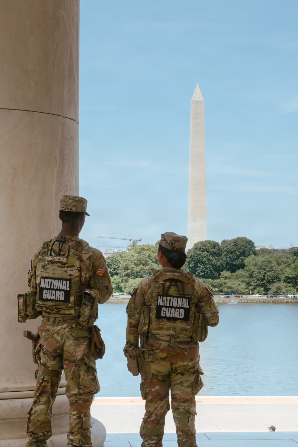 JTF- DC Mississippi Guardsmen Patrol Jefferson Memorial