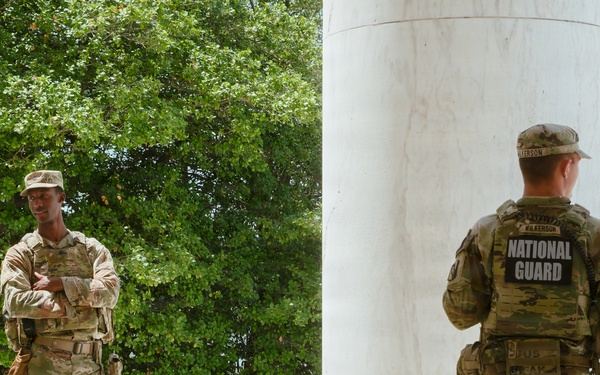 JTF- DC Mississippi Guardsmen Patrol Jefferson Memorial