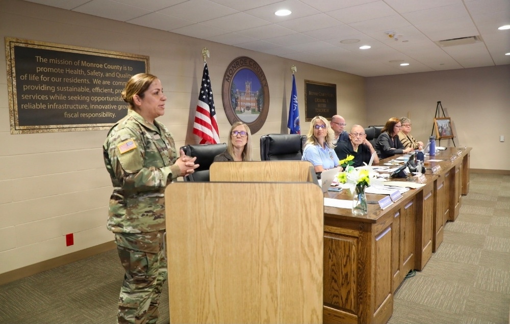 Fort McCoy Garrison commander presents Monroe County leaders with Garrison Certificates of Appreciation during Board of Supervisors meeting