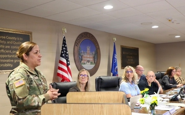 Fort McCoy Garrison commander presents Monroe County leaders with Garrison Certificates of Appreciation during Board of Supervisors meeting