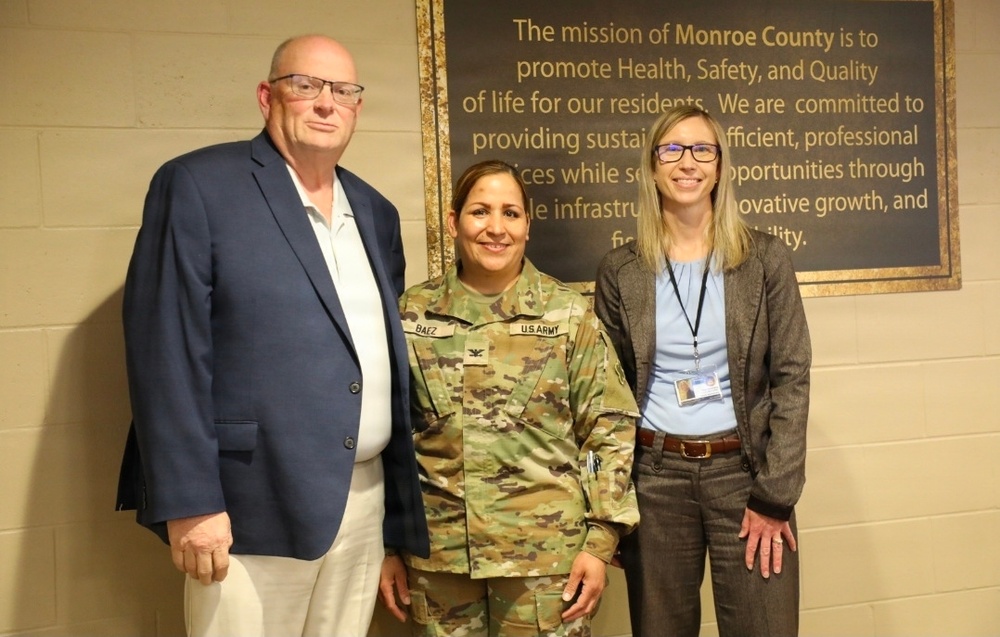 Fort McCoy Garrison commander presents Monroe County leaders with Garrison Certificates  of Appreciation during Board of Supervisors meeting