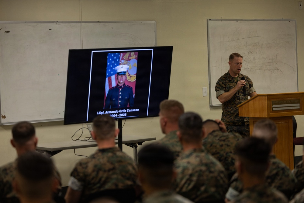 BLT 2/4 Honors Lance Cpl. Armando Ortiz Canseco with Memorial Service