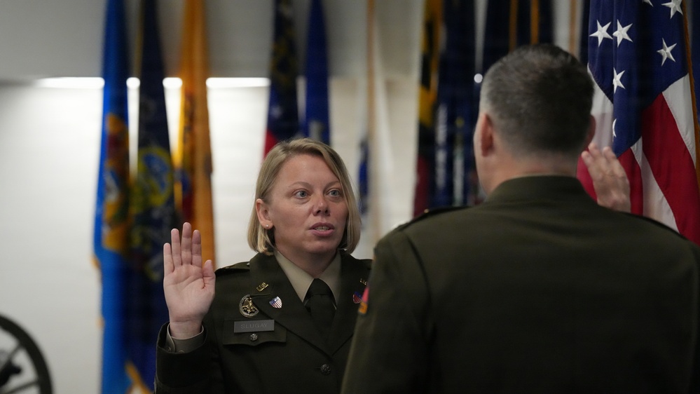 CW3 Amanda Slugay reenlistment ceremony