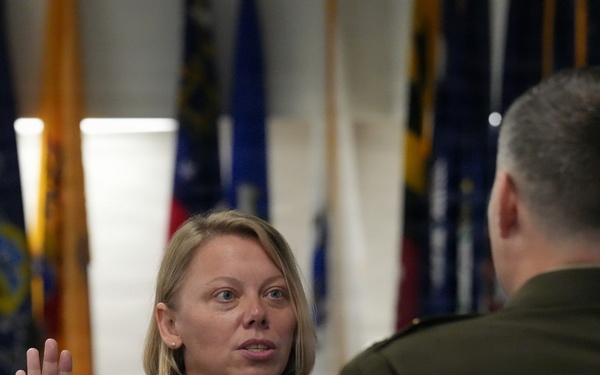 CW3 Amanda Slugay reenlistment ceremony