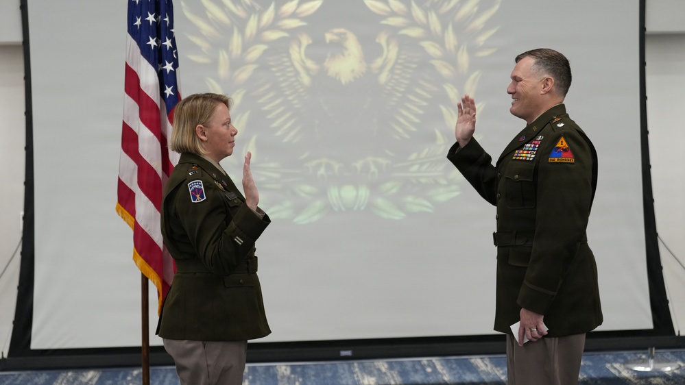 CW3 Amanda Slugay reenlistment ceremony