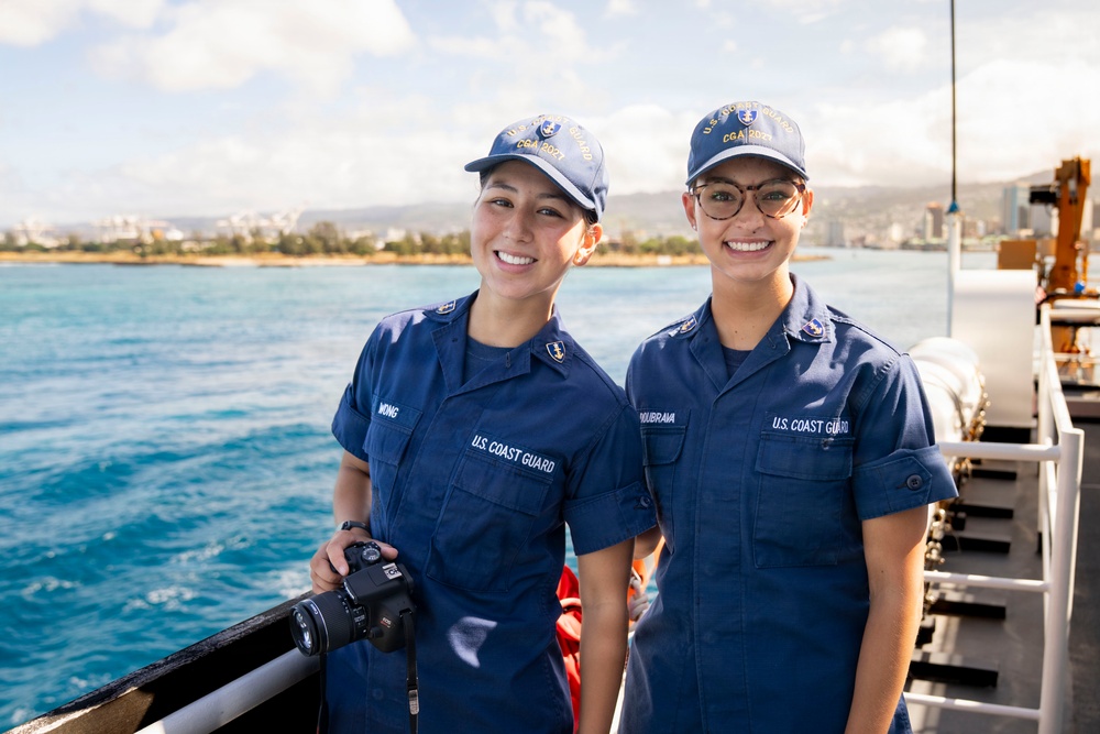 Partner nations participate in a buoy restoration project during RIMPAC 26