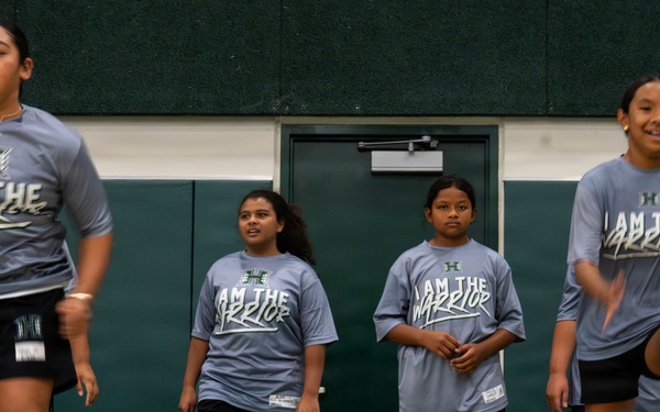 94th Army Air and Missile Defense Command  Soldiers assist University of Hawaii at Manoa’s Women’s Basketball team during Youth Impact Program
