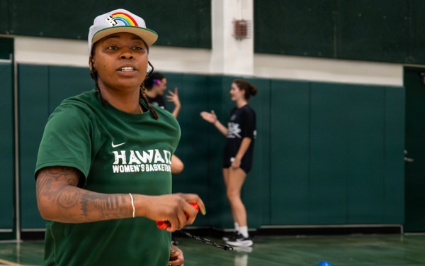 94th Army Air and Missile Defense Command  Soldiers assist University of Hawaii at Manoa’s Women’s Basketball team during Youth Impact Program