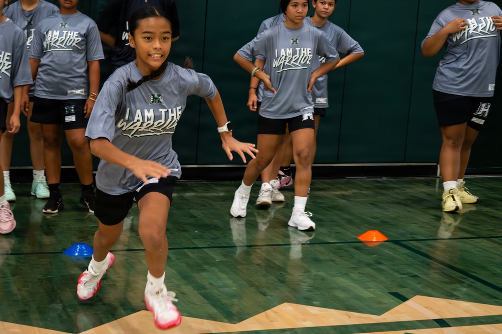 94th Army Air and Missile Defense Command  Soldiers assist University of Hawaii at Manoa’s Women’s Basketball team during Youth Impact Program