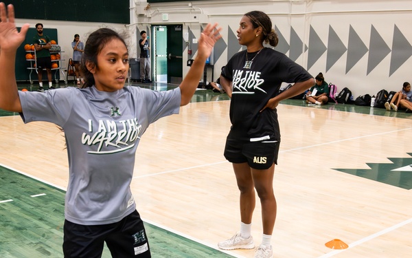 94th Army Air and Missile Defense Command  Soldiers assist University of Hawaii at Manoa’s Women’s Basketball team during Youth Impact Program