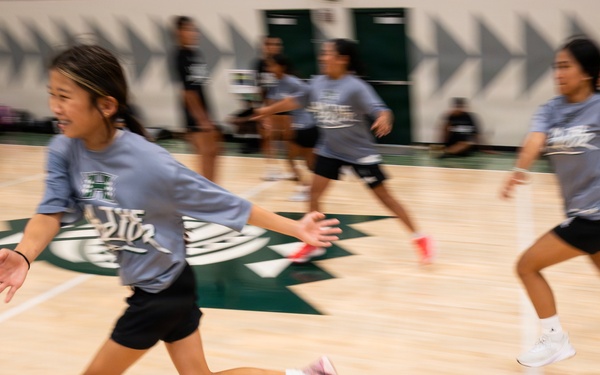 94th Army Air and Missile Defense Command  Soldiers assist University of Hawaii at Manoa’s Women’s Basketball team during Youth Impact Program