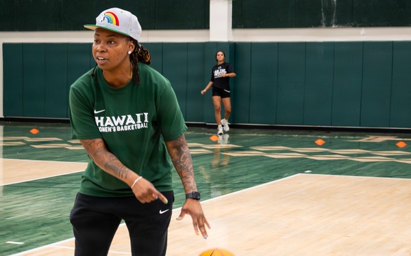 94th Army Air and Missile Defense Command  Soldiers assist University of Hawaii at Manoa’s Women’s Basketball team during Youth Impact Program