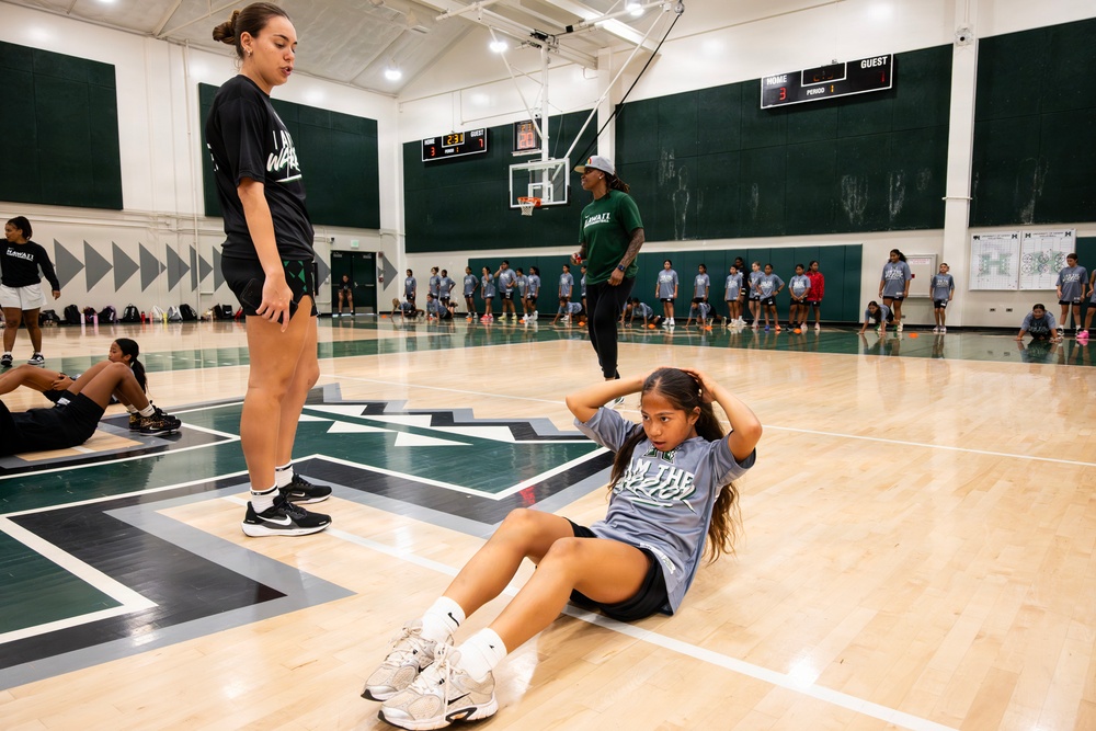 94th Army Air and Missile Defense Command  Soldiers assist University of Hawaii at Manoa’s Women’s Basketball team during Youth Impact Program