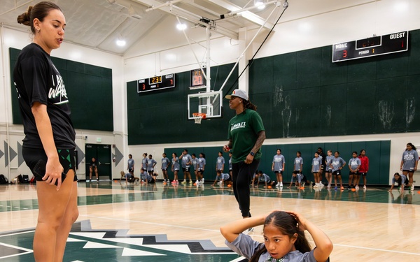 94th Army Air and Missile Defense Command  Soldiers assist University of Hawaii at Manoa’s Women’s Basketball team during Youth Impact Program