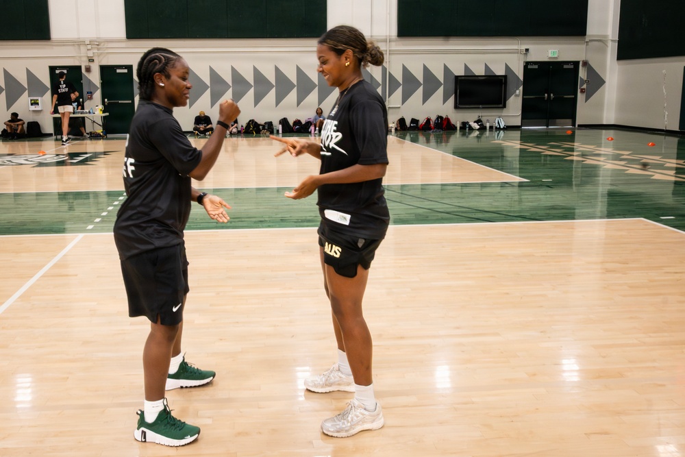 94th Army Air and Missile Defense Command  Soldiers assist University of Hawaii at Manoa’s Women’s Basketball team during Youth Impact Program
