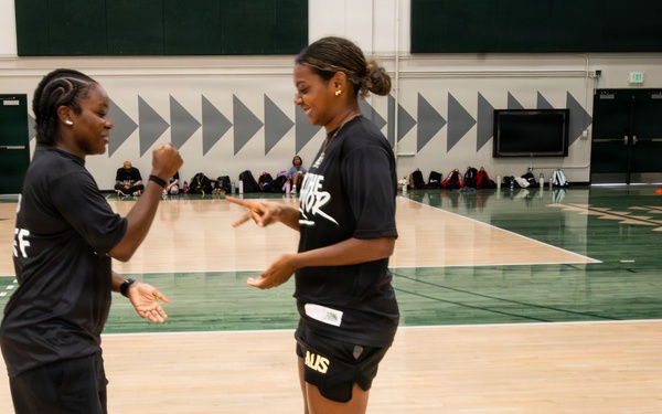 94th Army Air and Missile Defense Command  Soldiers assist University of Hawaii at Manoa’s Women’s Basketball team during Youth Impact Program