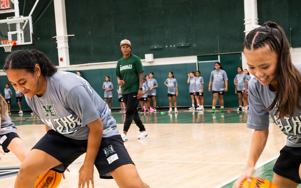 94th Army Air and Missile Defense Command  Soldiers assist University of Hawaii at Manoa’s Women’s Basketball team during Youth Impact Program