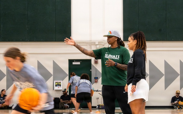 94th Army Air and Missile Defense Command  Soldiers assist University of Hawaii at Manoa’s Women’s Basketball team during Youth Impact Program