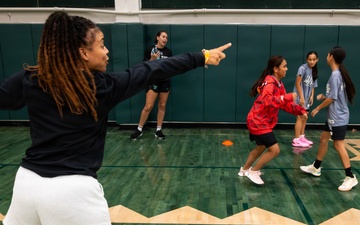 94th Army Air and Missile Defense Command  Soldiers assist University of Hawaii at Manoa’s Women’s Basketball team during Youth Impact Program