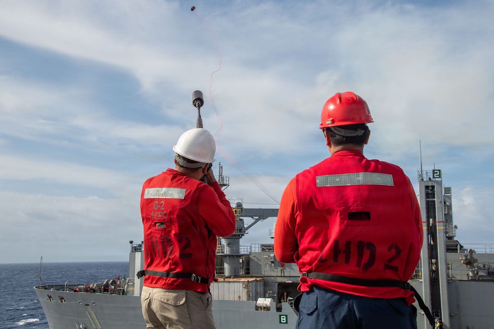USS Essex conducts a replenishment at sea during RIMPAC 2026