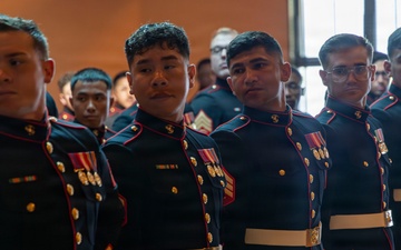 Inaugural Marine Corps Air Station Iwakuni Sergeants Course Completes Dress Blues Inspection