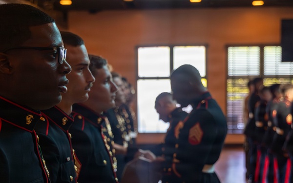 Inaugural Marine Corps Air Station Iwakuni Sergeants Course Completes Dress Blues Inspection