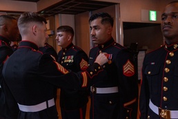 Inaugural Marine Corps Air Station Iwakuni Sergeants Course Completes Dress Blues Inspection