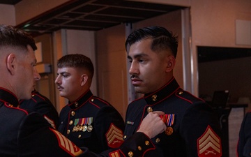 Inaugural Marine Corps Air Station Iwakuni Sergeants Course Completes Dress Blues Inspection