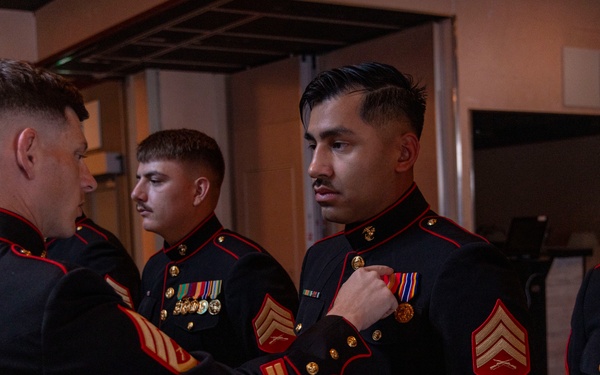 Inaugural Marine Corps Air Station Iwakuni Sergeants Course Completes Dress Blues Inspection