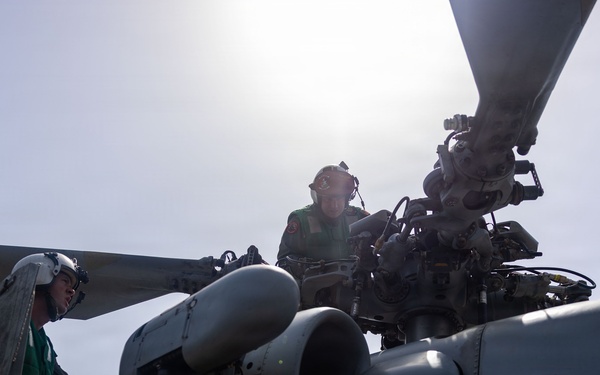 USS Rafael Peralta Conducts Pre-Flight Check