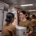 Pacific Partnership 2026 personnel embarked aboard Royal Australian Navy HMAS Choules (L100) move cargo during replenishment-at-sea