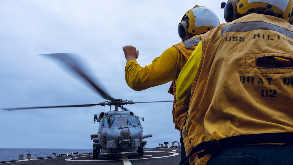 Milius Conducts Flight Operations