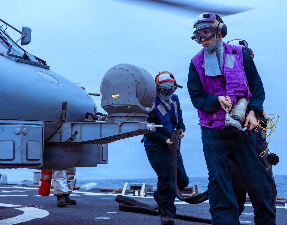 Milius Conducts Flight Operations