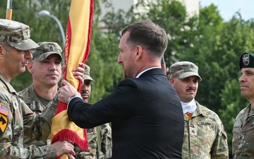 USAG Bavaria fares Flanagan well, welcomes Drouin during change of command