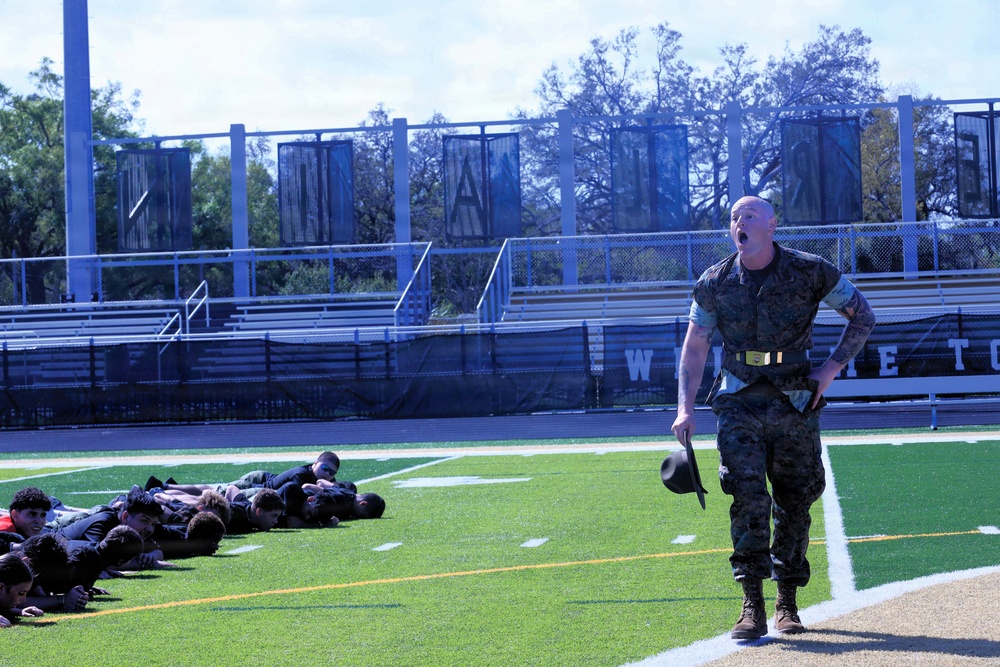Drill Instructors Visit Chamberlain High School to Facilitate Physical Training