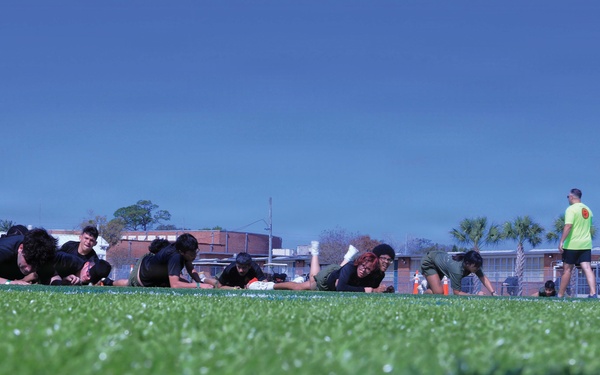 Drill Instructors Visit Chamberlain High School to Facilitate Physical Training